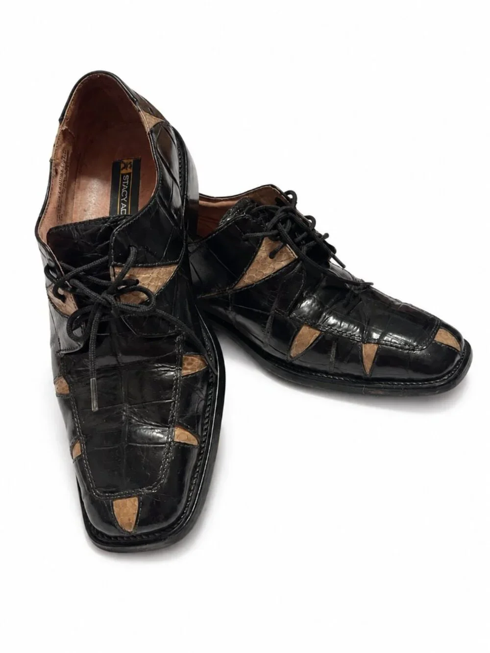 Stacy Adams Men’s Genuine Snakeskin & Leather Dress Shoes